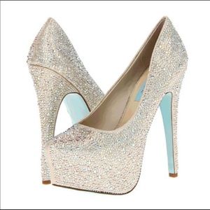 Betsey Johnson wish pump bling